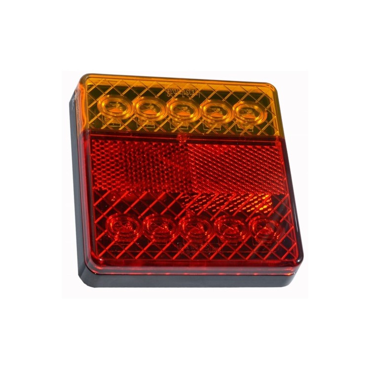 1 - Feu arrière plat 12V 10 LED pour remorque de tracteur approuvée